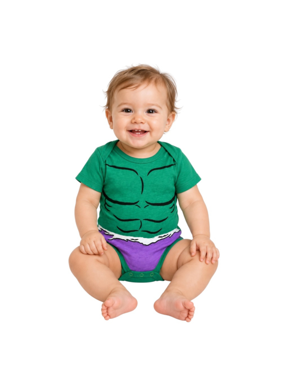 Marvel Hulk Baby One-Piece Bodysuit Green Purple Size 12M
